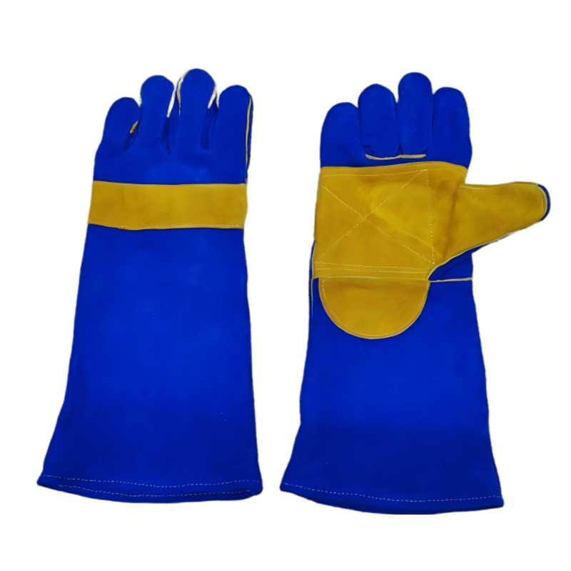 Split Cowhide Reinforced Palm Fleece Lining Welding Leather Work Gloves Wholesale 14